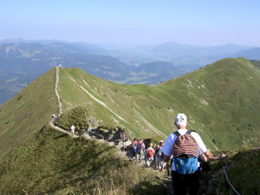 Abstieg vom Fellhorngipfel