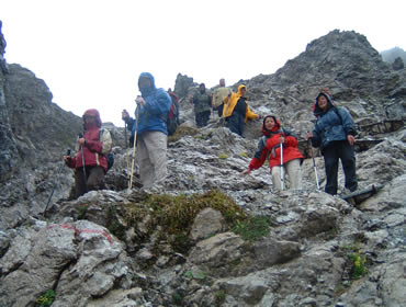 Der Abstieg im unteren Teil