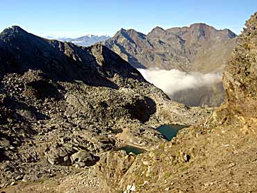 Blick vom Halsjoch auf die Tablander Lacke