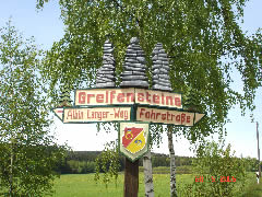 Hinweisschild Greifensteine